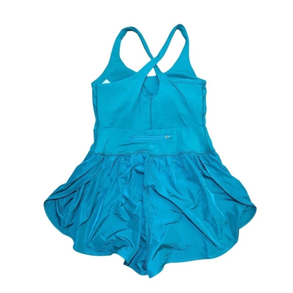 Avia Women Crossback Romper Spinaci Teal Blue Activewear XS 0-2 Rear Zip Pocket - Picture 3 of 5